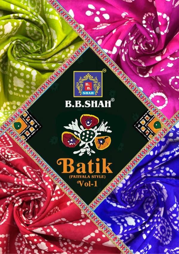 B.B Shah Batik Vol-1Cotton Designer Exclusive Ready made suit